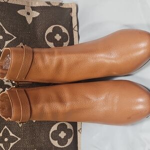 Fendi Brown Leather Wedge Ankle Boots